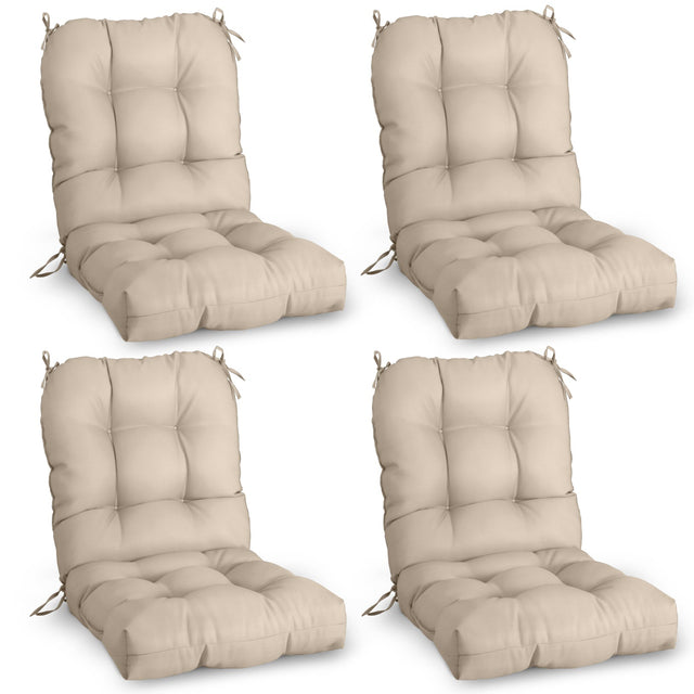 Tufted Outdoor/Indoor Seat/Back Chair Cushions, Set of 4, 42'' x 21'' - Eagle Peak Custom Canopy Tent