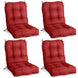 Tufted Outdoor/Indoor Seat/Back Chair Cushions, Set of 4, 42'' x 21'' - Eagle Peak Custom Canopy Tent