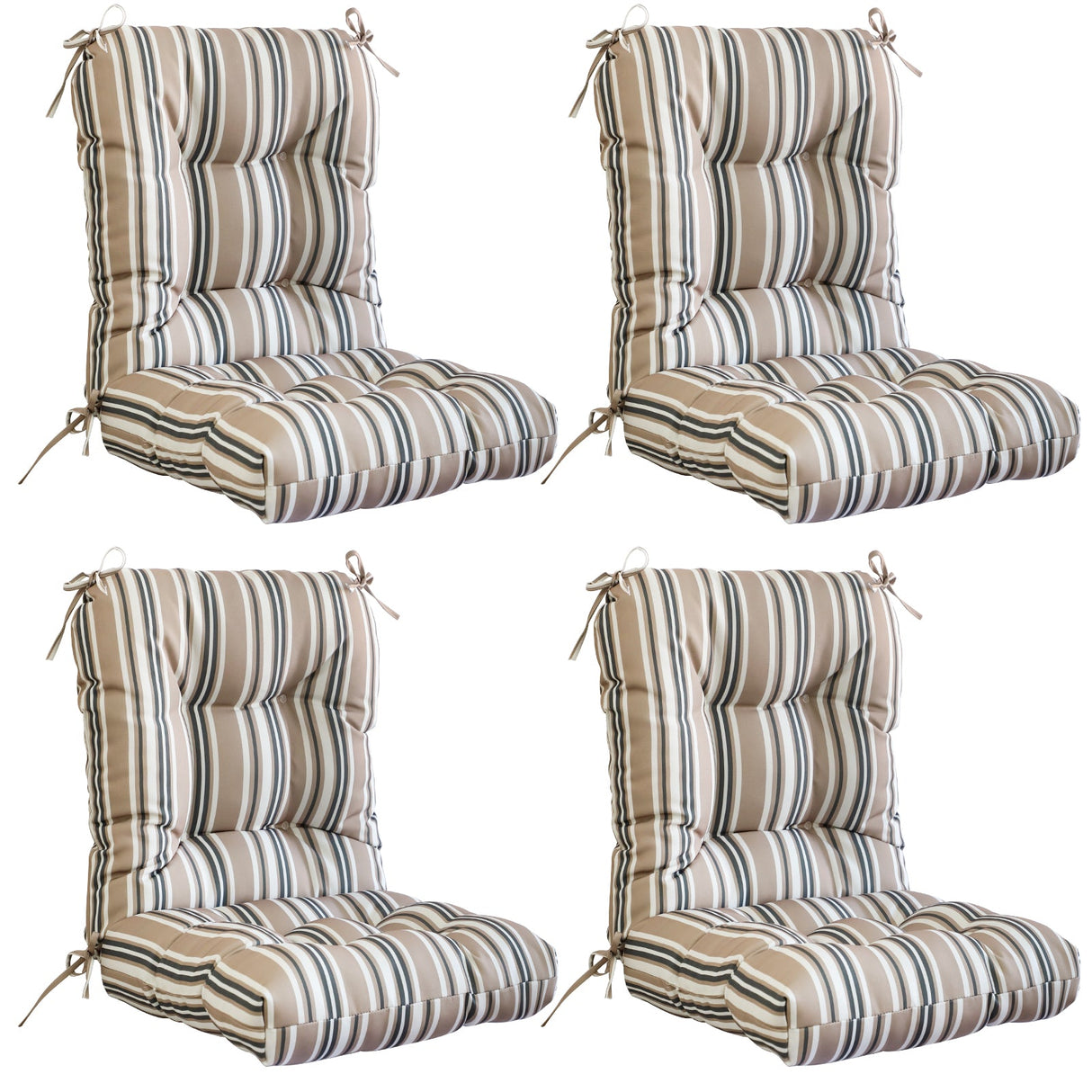 Tufted Outdoor/Indoor Seat/Back Chair Cushions, Set of 4, 42'' x 21'' - Eagle Peak Custom Canopy Tent