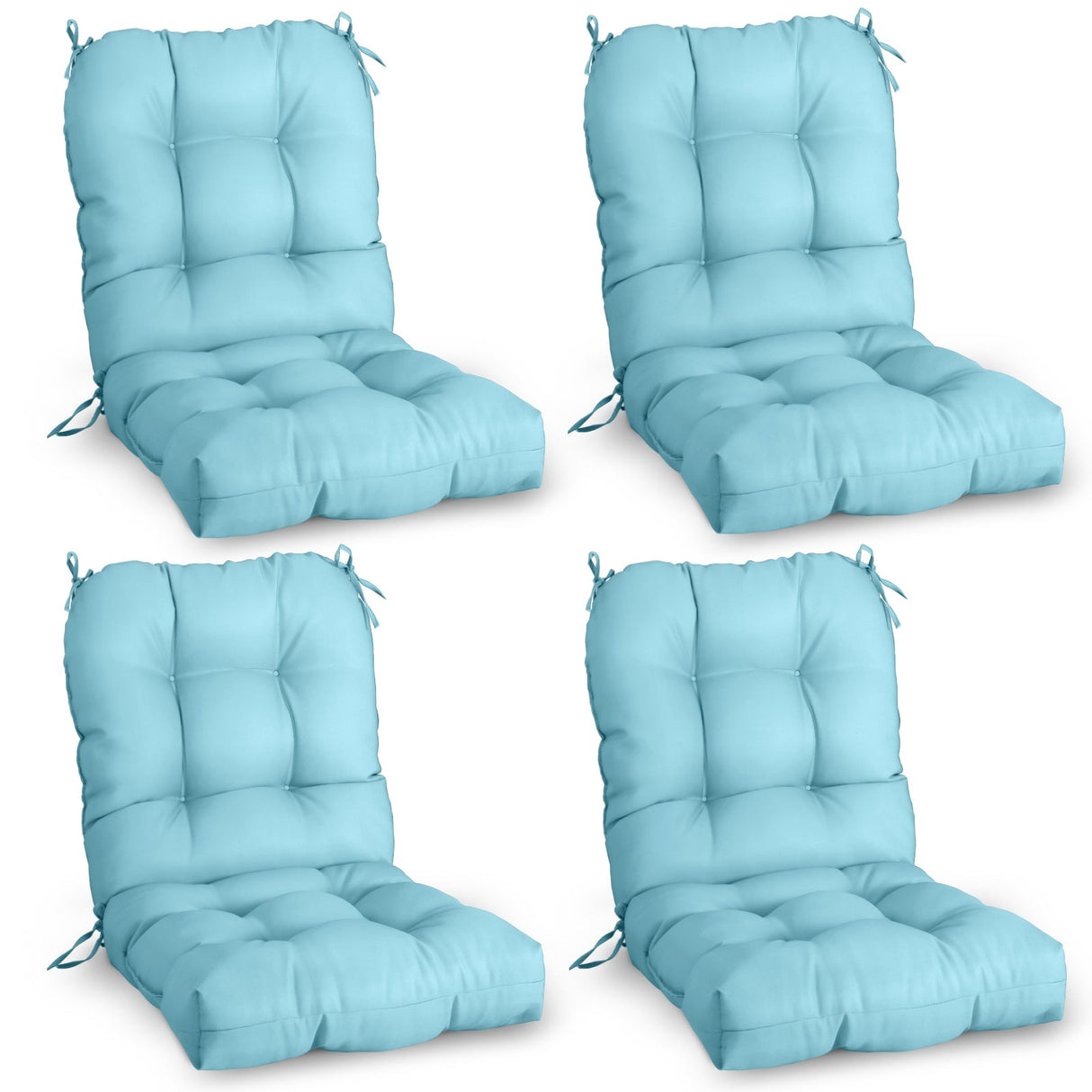 Tufted Outdoor/Indoor Seat/Back Chair Cushions, Set of 4, 42'' x 21'' - Eagle Peak Custom Canopy Tent