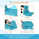 Tufted Outdoor/Indoor Seat/Back Chair Cushions, Set of 4, 42'' x 21'' - Eagle Peak Custom Canopy Tent