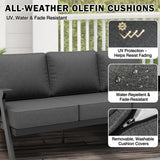 Urban Slate 2 Piece Modern Outdoor Patio Furniture Set, Couch and Coffee Table Set - Eagle Peak Custom Canopy Tent