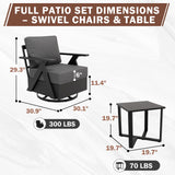 Urban Slate 3 Piece Outdoor Bistro Set, Black/Beige, Black/Gray - Eagle Peak Custom Canopy Tent