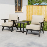 Urban Slate 3 Piece Outdoor Bistro Set, Black/Beige, Black/Gray - Eagle Peak Custom Canopy Tent