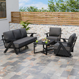 Urban Slate 4 Piece Modern Outdoor Patio Furniture Set - Eagle Peak Custom Canopy Tent