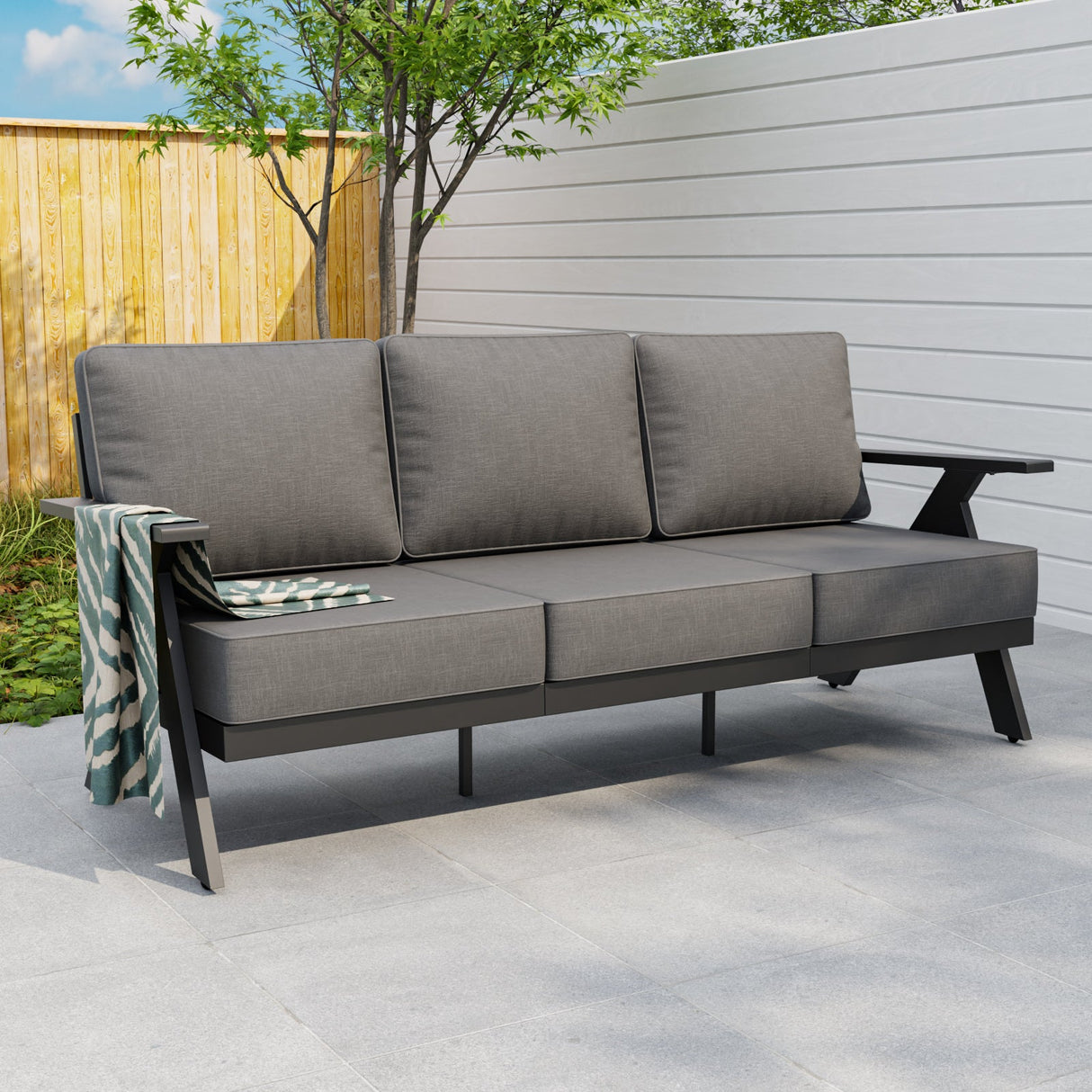Urban Slate Modern Patio Couch Outdoor Sofa - Eagle Peak Custom Canopy Tent