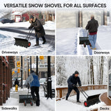 Wheeled Snow Shovel for Driveway 29”x16.5” Blade, Single/Dual Rod - Eagle Peak Custom Canopy Tent