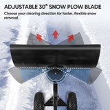 Wheeled Snow Shovel for Driveway 29”x16.5” Blade, Single/Dual Rod - Eagle Peak Custom Canopy Tent