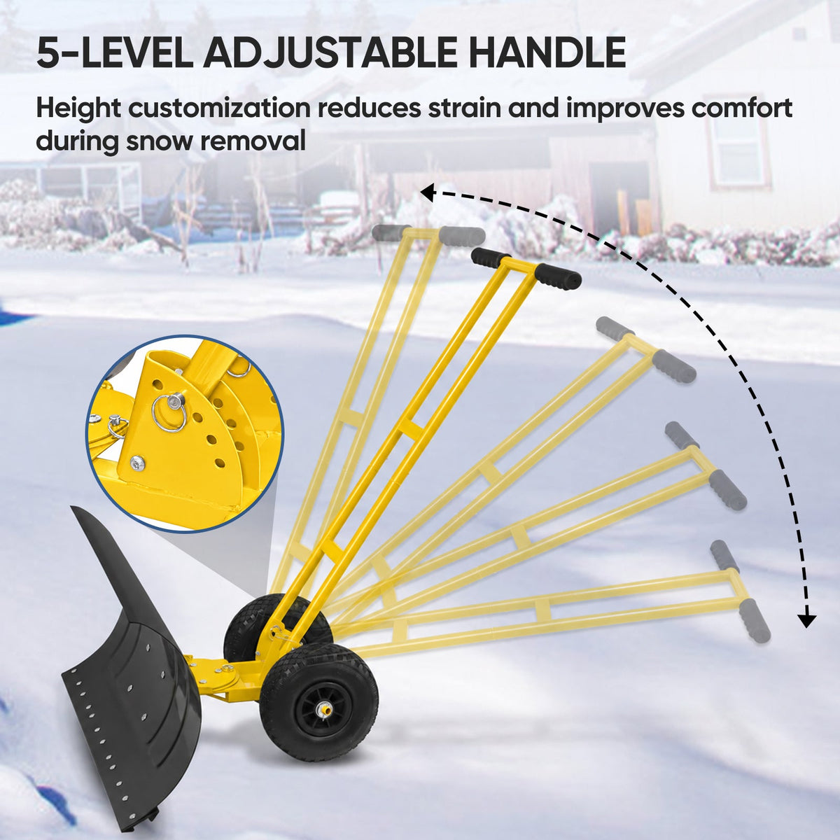 Wheeled Snow Shovel, Single Rod Plow, Single/Dual Rod - Eagle Peak®