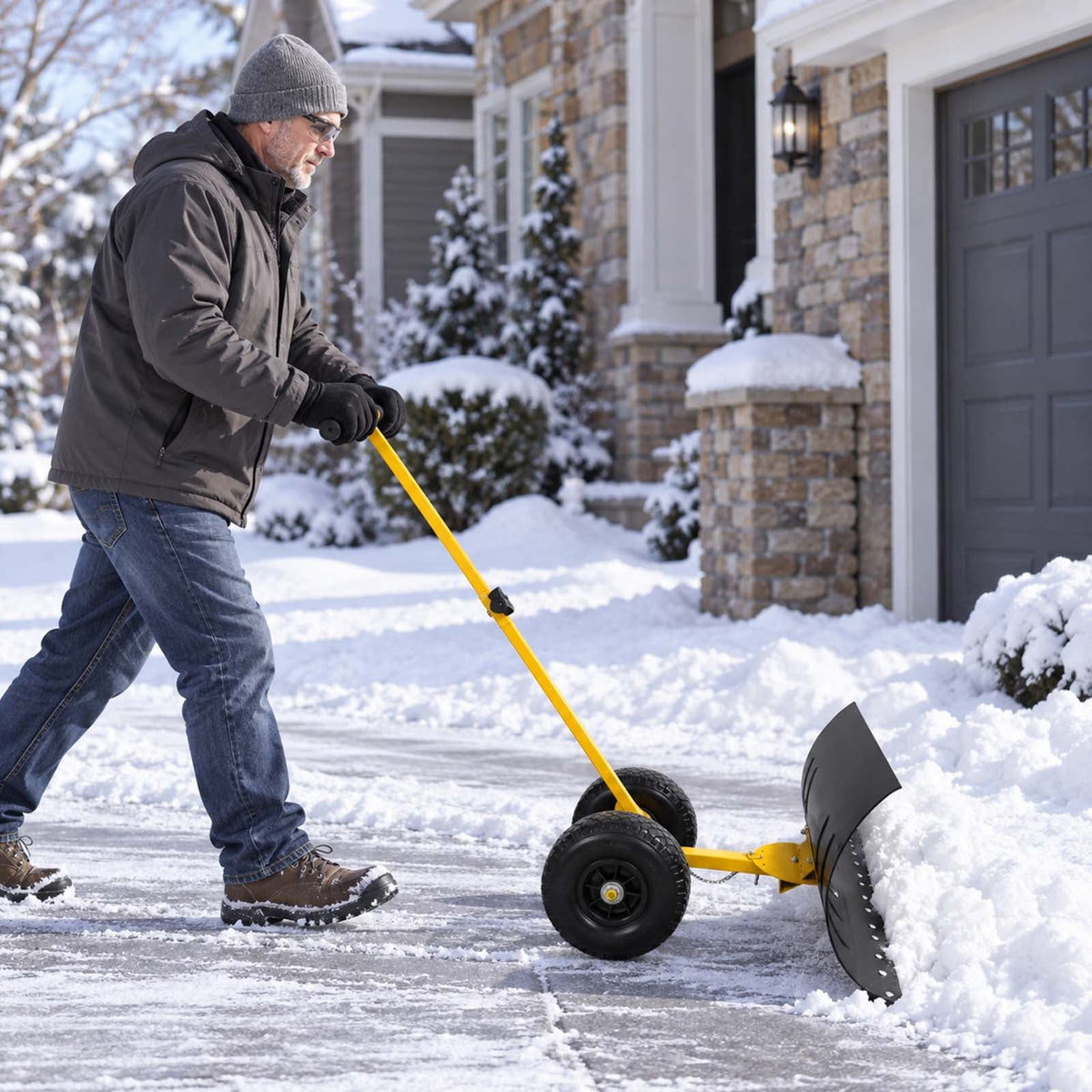 Wheeled Snow Shovel, Single Rod Plow, Single/Dual Rod - Eagle Peak®