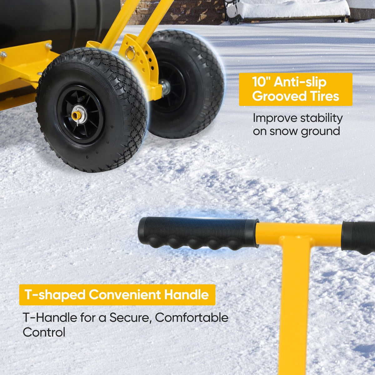 Wheeled Snow Shovel, Single Rod Plow, Single/Dual Rod - Eagle Peak®