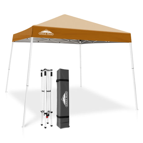 EAGLE PEAK Slant Leg Pop up Canopy Tent, 10x10 Base 8x8 Top