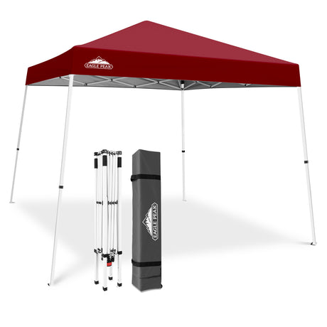 Slant Leg Pop up Canopy Tent, 10x10 Base 8x8 Top