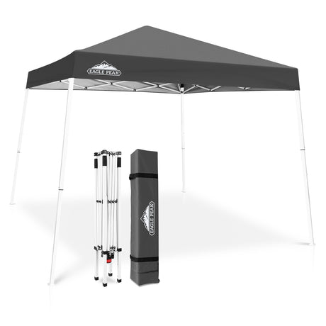 EAGLE PEAK Slant Leg Pop up Canopy Tent, 10x10 Base 8x8 Top