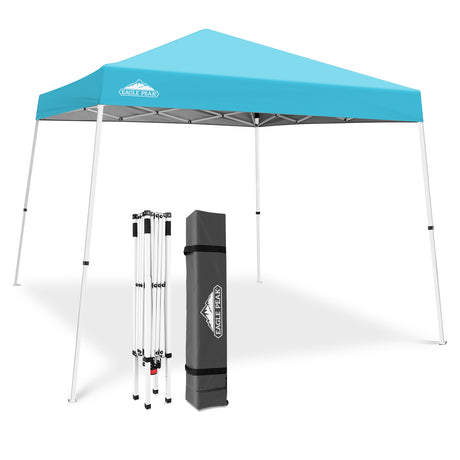 Slant Leg Pop up Canopy Tent, 10x10 Base 8x8 Top