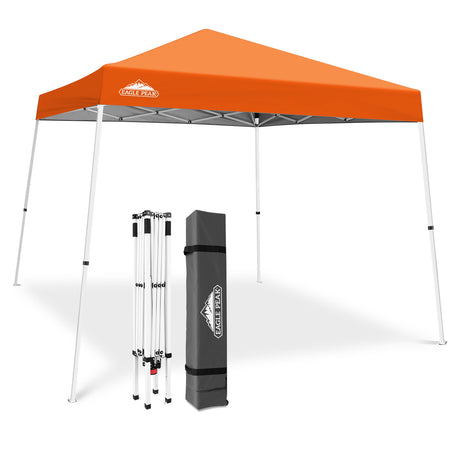 Slant Leg Pop up Canopy Tent, 10x10 Base 8x8 Top