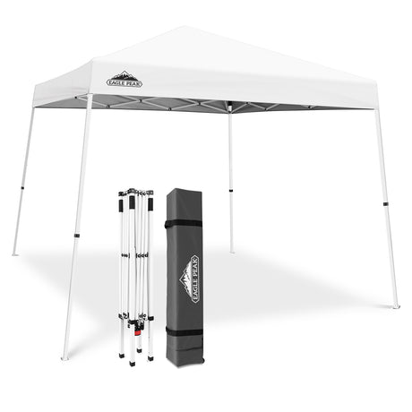 Slant Leg Pop up Canopy Tent, 10x10 Base 8x8 Top