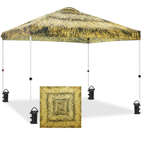 Easy Setup Straight Leg 10x10 Pop Up Canopy Tent Graphix Top w/ 100 sqft of Shade