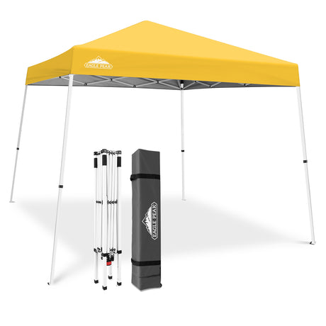 Slant Leg Pop up Canopy Tent, 10x10 Base 8x8 Top