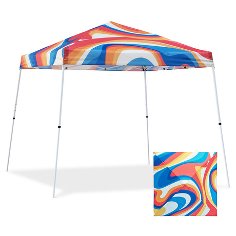 EAGLE PEAK Slant Leg Pop up Canopy Tent, 10x10 Base 8x8 Top