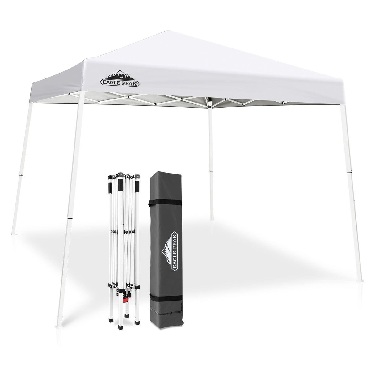 EAGLE PEAK Slant Leg Pop up Canopy Tent, 10x10 Base 8x8 Top