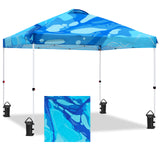 Easy Setup Straight Leg 10x10 Pop Up Canopy Tent Graphix Top w/ 100 sqft of Shade