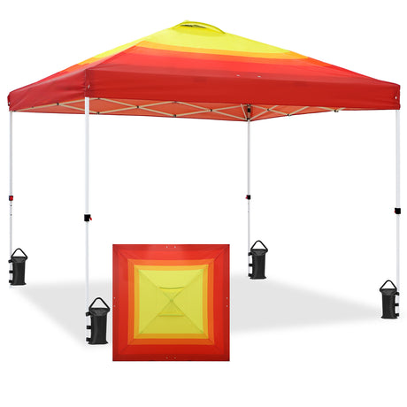 Easy Setup Straight Leg 10x10 Pop Up Canopy Tent Graphix Top w/ 100 sqft of Shade