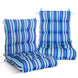 Tufted Outdoor/Indoor Seat/Back Chair Cushion, Set of 2, 42'' x 21''