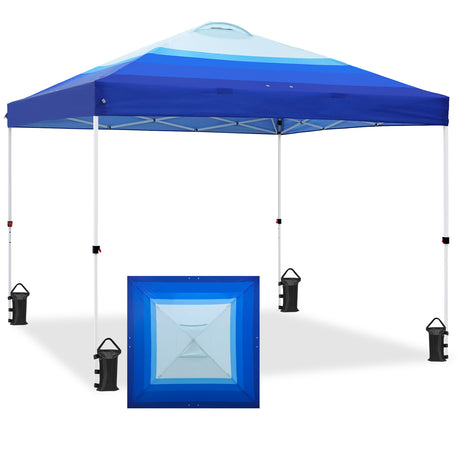Easy Setup Straight Leg 10x10 Pop Up Canopy Tent Graphix Top w/ 100 sqft of Shade