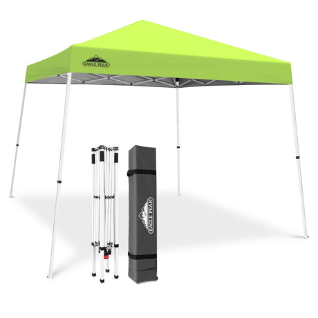 Slant Leg Pop up Canopy Tent, 10x10 Base 8x8 Top