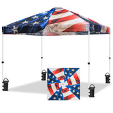 Easy Setup Straight Leg 10x10 Pop Up Canopy Tent Graphix Top w/ 100 sqft of Shade