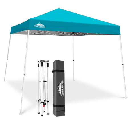 Slant Leg Pop up Canopy Tent, 10x10 Base 8x8 Top