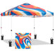 Easy Setup Straight Leg 10x10 Pop Up Canopy Tent Graphix Top w/ 100 sqft of Shade