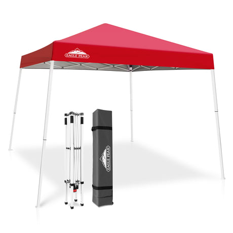 EAGLE PEAK Slant Leg Pop up Canopy Tent, 10x10 Base 8x8 Top