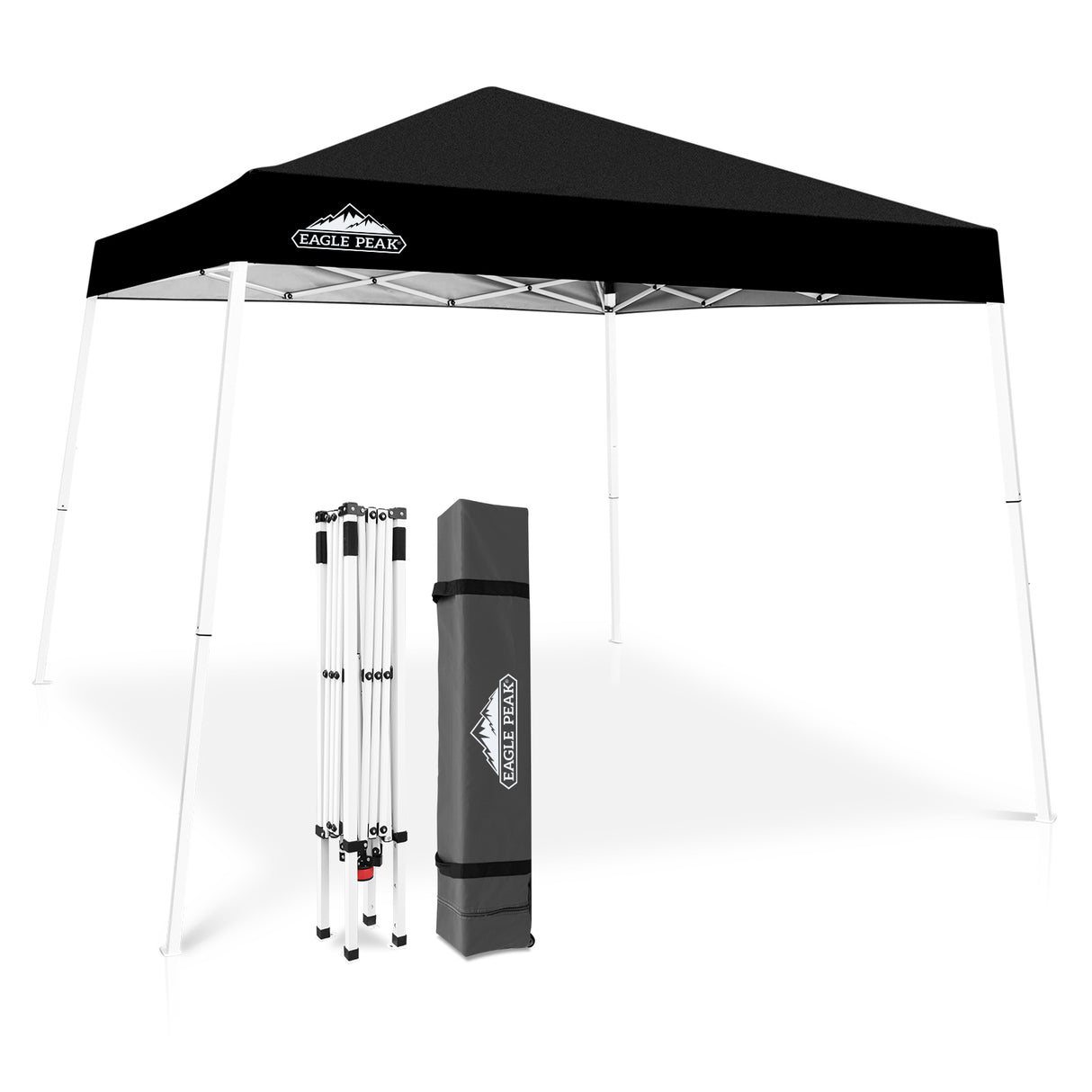 EAGLE PEAK Slant Leg Pop up Canopy Tent, 10x10 Base 8x8 Top