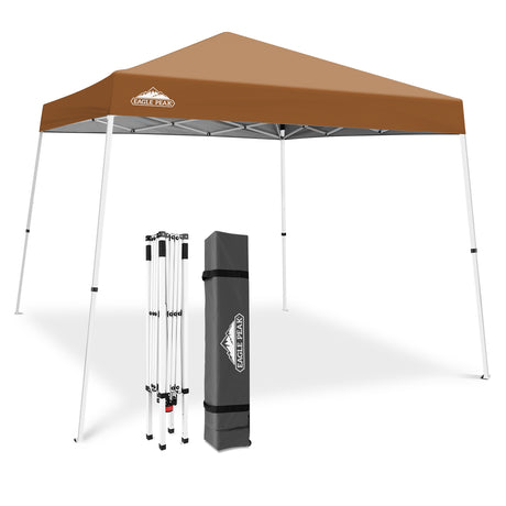 Slant Leg Pop up Canopy Tent, 10x10 Base 8x8 Top