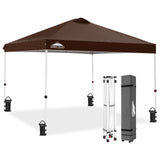 EAGLE PEAK E100/O100 Easy Setup 10x10 Straight Leg Pop Up Canopy Tent with 100 Sqft of Shade