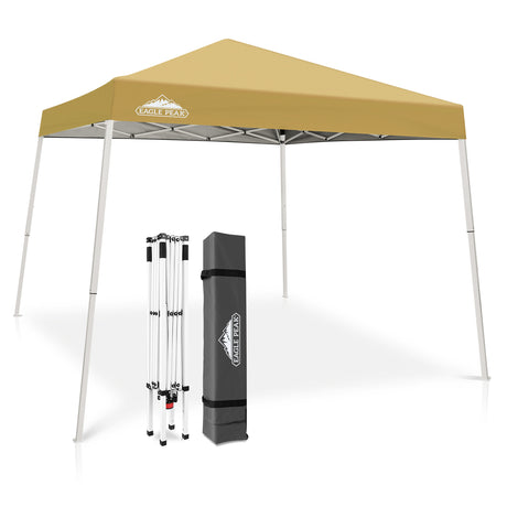 EAGLE PEAK Slant Leg Pop up Canopy Tent, 10x10 Base 8x8 Top