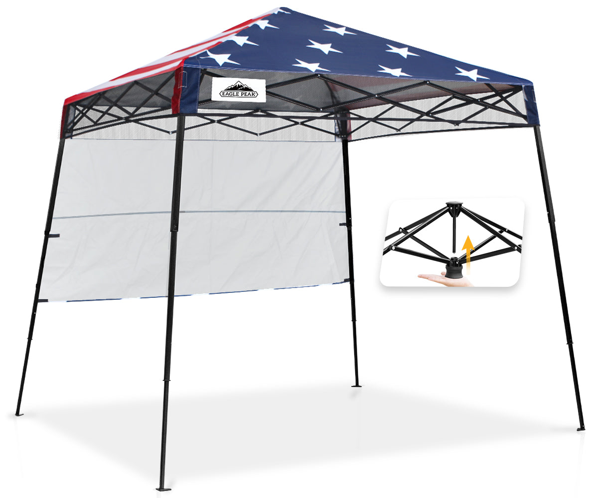 8x8 Pop Up Canopy Tent with Sidewall,8x8 Base 6x6 Top