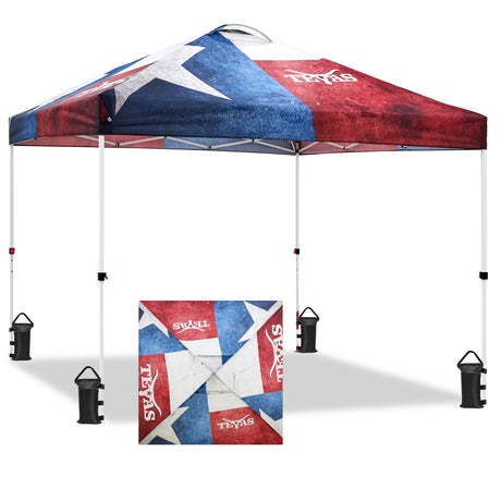 Easy Setup Straight Leg 10x10 Pop Up Canopy Tent Graphix Top w/ 100 sqft of Shade