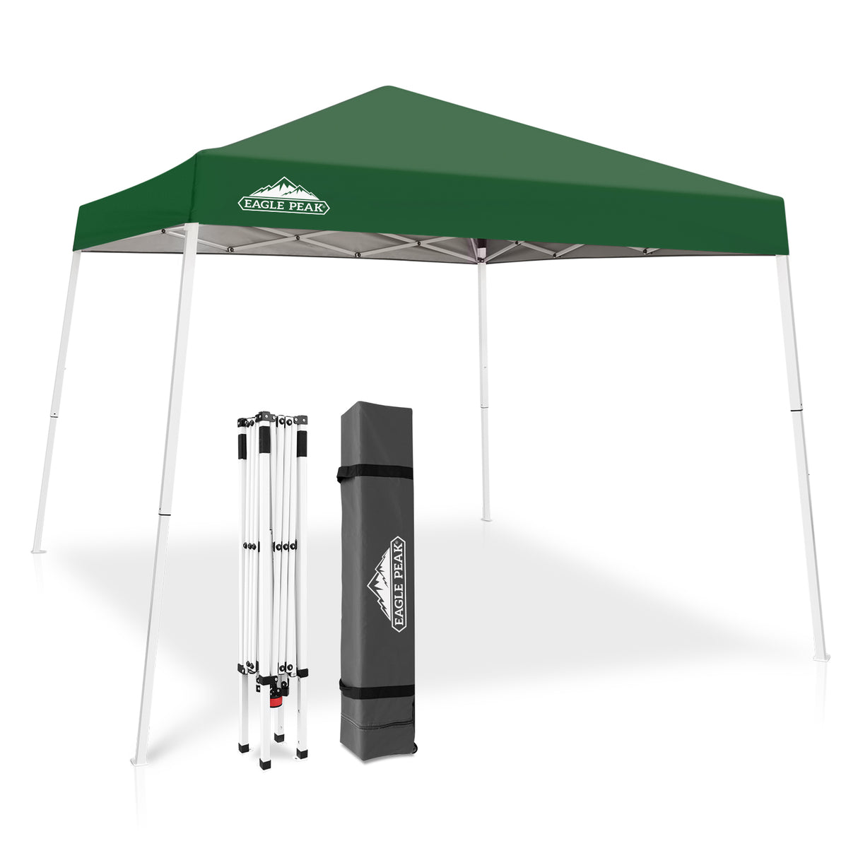 EAGLE PEAK Slant Leg Pop up Canopy Tent, 10x10 Base 8x8 Top