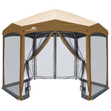 EAGLE PEAK Pop - Up Camping 6 Sided (6x6x6) Gazebo w/ Mosquito Netting Easy Center Push Canopy Shelter Instant Setup Outdoor Screen Ten - Eagle Peak Canopy and Outdoor Products