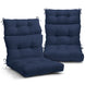 EAGLE PEAK Tufted Outdoor/Indoor High Back Patio Chair Cushion, Set of 2, 46'' x 22''