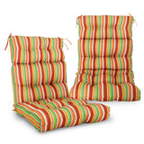 EAGLE PEAK Tufted Outdoor/Indoor High Back Patio Chair Cushion, Set of 2, 46'' x 22''