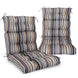 EAGLE PEAK Tufted Outdoor/Indoor High Back Patio Chair Cushion, Set of 2, 46'' x 22''