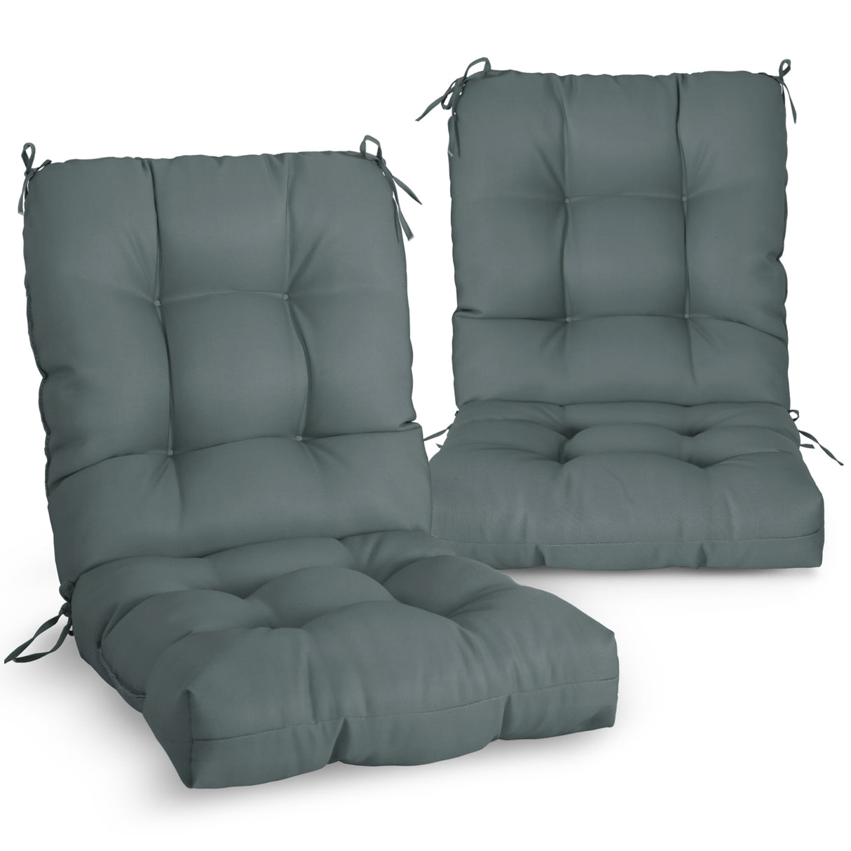 EAGLE PEAK Tufted Outdoor/Indoor Seat/Back Chair Cushion, Set of 2, 42'' x 21''