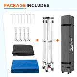 EAGLE PEAK 10x10 Outdoor Pop Up Canopy Tent, Pop Up Screenhouse with Mosquito Netting, Vented Top and Wheeled Carrying Bag - Eagle Peak®