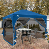 EAGLE PEAK 10x10 Outdoor Pop Up Canopy Tent, Pop Up Screenhouse with Mosquito Netting, Vented Top and Wheeled Carrying Bag - Eagle Peak®