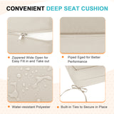 EAGLE PEAK Outdoor Deep Seat Patio Seat Cushion Set, 25x25x5 inch, 2-Piece Back Chair Cushion