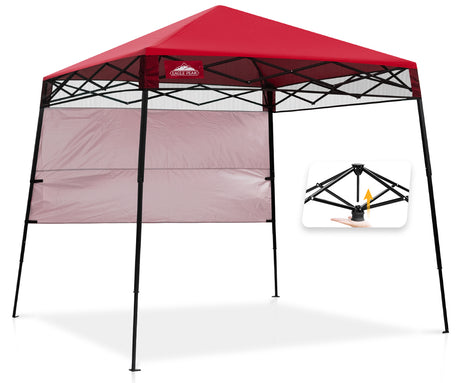 EAGLE PEAK 8x8 Pop Up Canopy Tent with Sidewall, 8x8 Base 6x6 Top